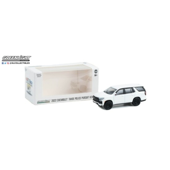 1/64 HOT PURSUIT 2022 CHEVROLET TAHOE (PPV) WHITE (HOBBY EXCLUSIVE) 43001