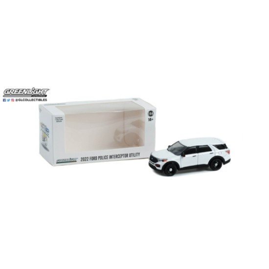 1/64 HOT PURSUIT 2022 FORD POLICE INTERCEPTOR UTILITY WHITE (HOBBY EXCLUSIVE)