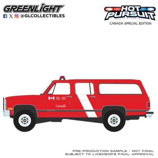 GL43065-F - 1/64 HOT PURSUIT - CANADA SPECIAL EDITION - GMC SUBURBAN 1991 - CANADA COAST GUARD GL43065-F - 1/64 HOT PURSUIT - CANADA SPECIAL EDITION - GMC SUBURBAN 1991 - CANADA COAST GUARD