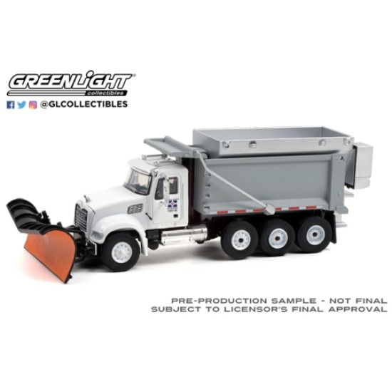 1/64 S.D. TRUCKS SERIES 13 2019 MACK GRANITE DUMP TRUCK WITH SNOW PLOW AND SALT SPREADER INDIANAPOLIS DEPT OF PUBLIC WORKS