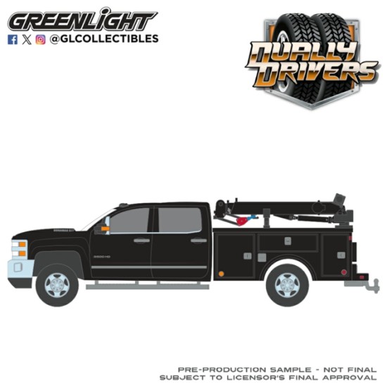 GL46170-D - 1/64 DUALLY DRIVERS SERIES 17 - CHEVROLET SILVERADO 3500 DUALLY CRANE TRUCK 2016 - BLACK GL46170-D - 1/64 DUALLY DRIVERS SERIES 17 - CHEVROLET SILVERADO 3500 DUALLY CRANE TRUCK 2016 - BLACK