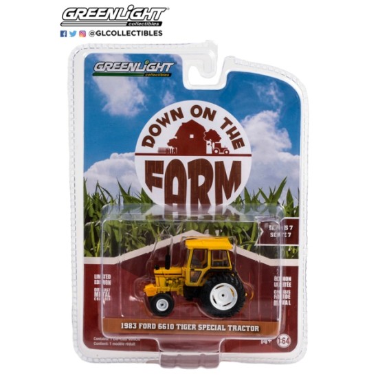 1/64 DOWN ON THE FARM SERIES 7 1983 FORD 6610 TIGER SPECIAL TRACTOR YELLOW