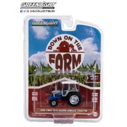 1/64 DOWN ON THE FARM SERIES 7 1989 FORD 7610 SILVER JUBILEE TRACTOR WHITE AND BLUE
