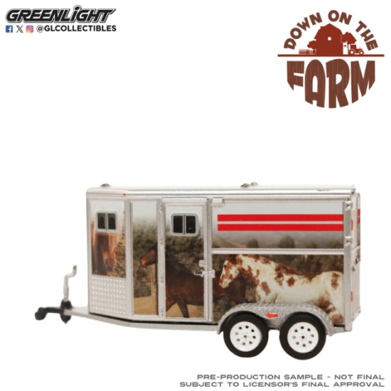 GL48110-F - 1/64 DOWN ON THE FARM SERIES 11 - HORSE TRAILER - CUSTOM HORSE WRAP GL48110-F - 1/64 DOWN ON THE FARM SERIES 11 - HORSE TRAILER - CUSTOM HORSE WRAP