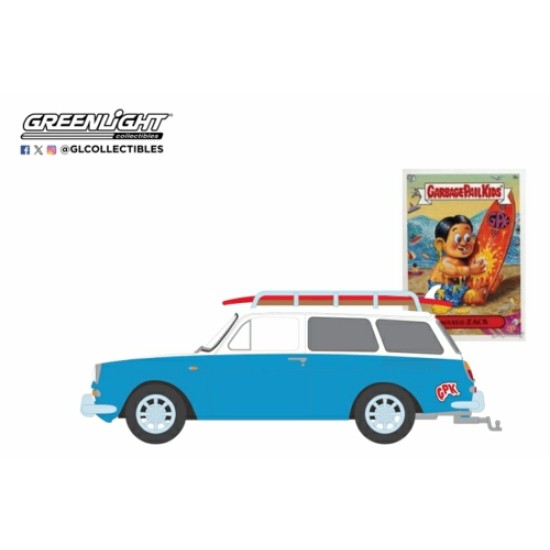 GL54110-B - 1/64 GARBAGE PAIL KIDS SERIES 7 - WAXED ZACK - 1961 VOLKSWAGEN TYPE 3 SQUAREBACK WITH ROOF RACK AND SURFBOARDS