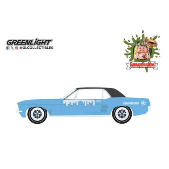 GL54120-B - 1/64 GARBAGE PAIL KIDS SERIES 8 - 1967 FORD MUSTANG COUPE WITH TRUNK SKI RACK AND SKIS - SKIIN IAN