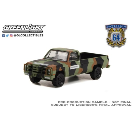 1/64 BATTALION 64 SERIES 2 - 1985 CHEVROLET M1008 CUCV US ARMY MILITARY POLICE CAMOUFLAGE