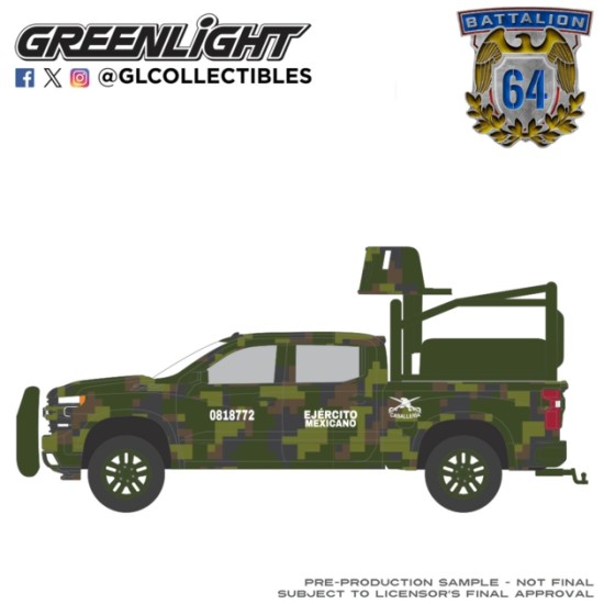 GL61060-F - 1/64 BATTALION 64 SERIES 6 - CHEVROLET SILVERADO LT TRAIL BOSS Z71 2021 - MEXICAN MILITARY GL61060-F - 1/64 BATTALION 64 SERIES 6 - CHEVROLET SILVERADO LT TRAIL BOSS Z71 2021 - MEXICAN MILITARY