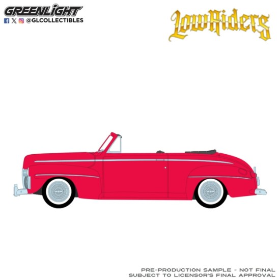 GL63090-A - 1/64 CALIFORNIA LOWRIDERS SERIES 8 - 1942 FORD DELUXE CONVERTIBLE TOP DOWN - CANDY APPLE RED GL63090-A - 1/64 CALIFORNIA LOWRIDERS SERIES 8 - 1942 FORD DELUXE CONVERTIBLE TOP DOWN - CANDY APPLE RED
