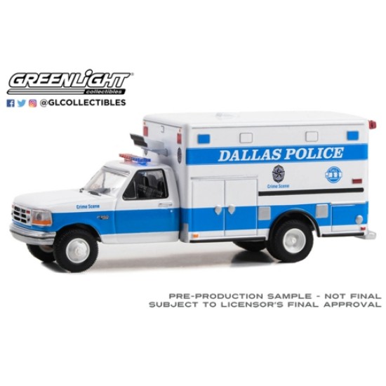 1/64 1992 FORD F-350 AMBULANCE DALLAS POLICE CRIME SCENE DALLAS TEXAS 67065