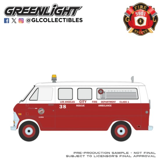 GL67070-B - 1/64 FIRE AND RESCUE SERIES 4 - FORD ECONOLINE AMBULANCE 1969 - LOS ANGELES FIRE DEPARTMENT GL67070-B - 1/64 FIRE AND RESCUE SERIES 4 - FORD ECONOLINE AMBULANCE 1969 - LOS ANGELES FIRE DEPARTMENT