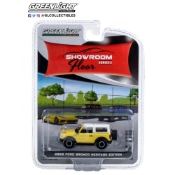 1/64 2023 FORD BRONCO 2-DOOR HERITAGE EDITION YELLOWSTONE AND WHITE ROOF 68030-D 1/64 2023 FORD BRONCO 2-DOOR HERITAGE EDITION YELLOWSTONE AND WHITE ROOF 68030-D