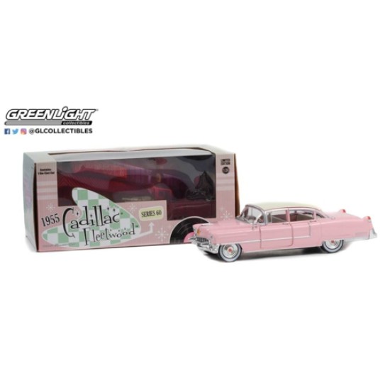 1/24 1955 CADILLAC FLEETWOOD SERIES 60 PINK WITH WHITE ROOF 84098