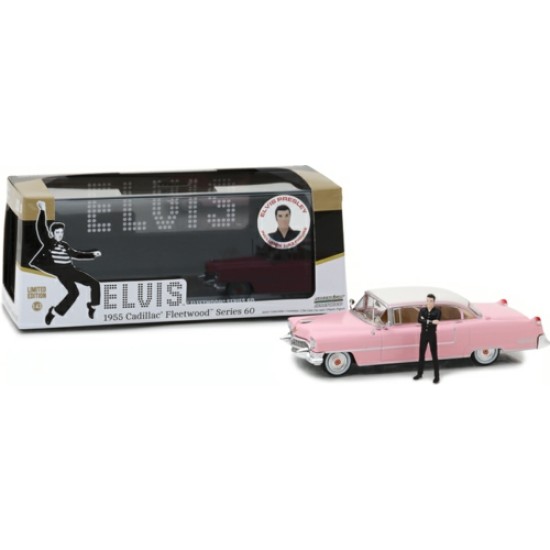 GL86436 - 1/43 ELVIS PRESLEY (1993-77) - 1955 CADILLAC FLEETWOOD SERIES 60 - PINK CADILLAC WITH ELVIS PRESLEY FIGURE