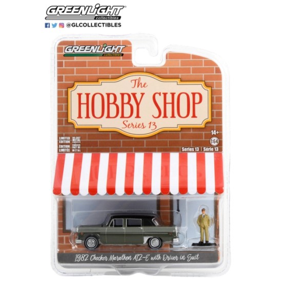 1/64 THE HOBBY SHOP SERIES 13 1983 CHECKER MARATHON A12-E WITH DRIVER IN SUIT