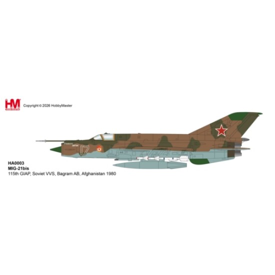 HA0003 - 1/72 MIG-21BIS 115TH GIAP, SOVIET VVS, BAGRAM AB, AFGHANISTAN 1980