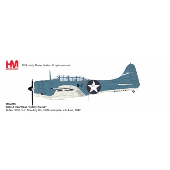 HA0216 - 1/32 SBD-3 DAUNTLESS DUSTY KLEISS BUNO. 3232, S-7, SCOUTING SIX, USS ENTERPRISE,  4TH JUNE, 1942