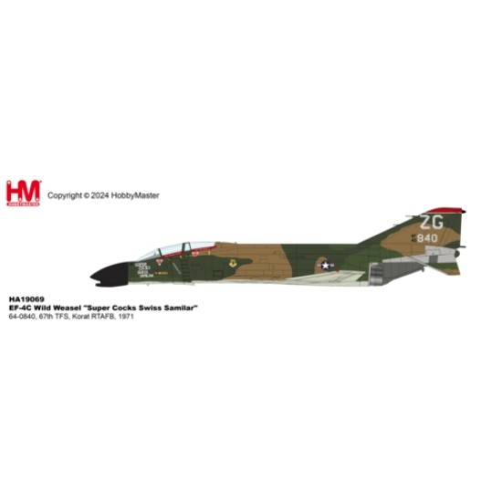 HA19069 - 1/72 EF-4C WILD WEASEL SUPER COCKS SWISS SAMILAR 64-0840, 67TH TFS, KORAT RTAFB, 1971