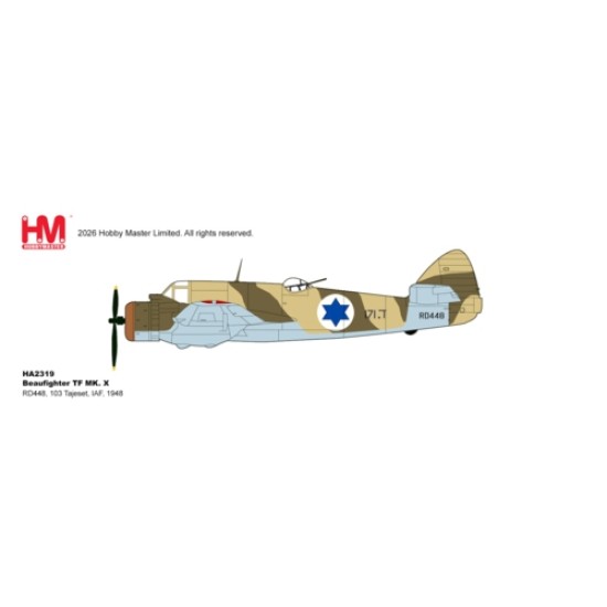 HA2319 - 1/72 BEAUFIGHTER TF MK. X, RD448, 103 TAJESET, IAF, 1948