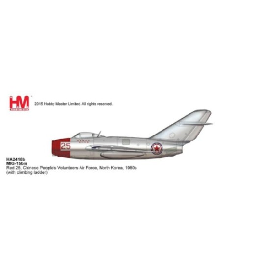 1/72 MIG-15BIS NO.25, CHINESE PEOPLES VOLUNTEERS AF, NORTH KOREA, 1950S (WITH CLIMBING LADDER)