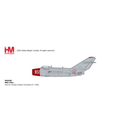 HA2428 - 1/72 MIG-15BIS RED 35, CHINESE PEOPLES VOLUNTEERS AF, 1950S