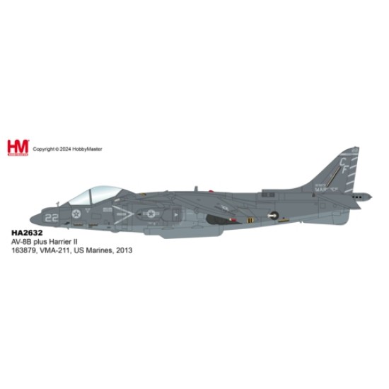 HA2632 - 1/72 AV-8B PLUS HARRIER II 163879, VMA-211, US MARINES, 2013