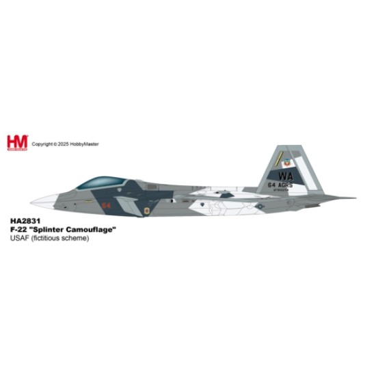 HA2831 - 1/72 F-22 SPLINTER CAMOUFLAGE, USAF (FICTITIOUS SCHEME) HA2831 - 1/72 F-22 SPLINTER CAMOUFLAGE, USAF (FICTITIOUS SCHEME)