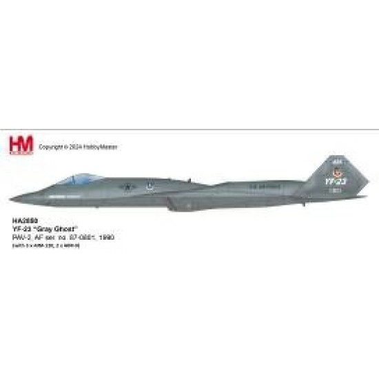 HA2850 - 1/72 YF-22 GRAY GHOST PAV-2, AF SER.NO 87-0801, 1990 (WITH 3 X AIM-120, 2 X AIM-9)