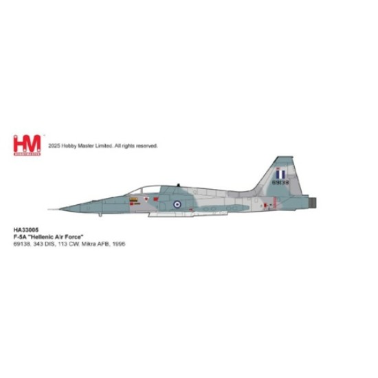 1/72 F-5A HELLENIC AIR FORCE 69138, 343 DIS, 113 CW, MIKRA AFB, 1996