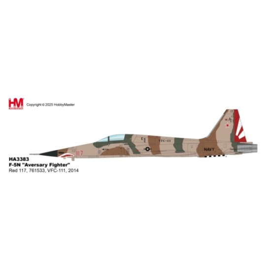 HA3383 - 1/72 F-5N AVERSARY FIGHTER RED 117, 761533, VFC-111, 2014 HA3383 - 1/72 F-5N AVERSARY FIGHTER RED 117, 761533, VFC-111, 2014