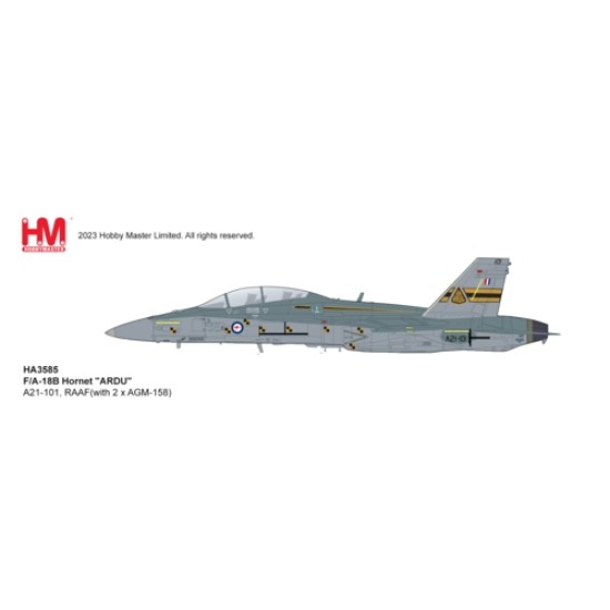 HA3585 - 1/72 F/A-18B HORNET ARDUA21-101, RAAF (WITH 2 X AGM-158)