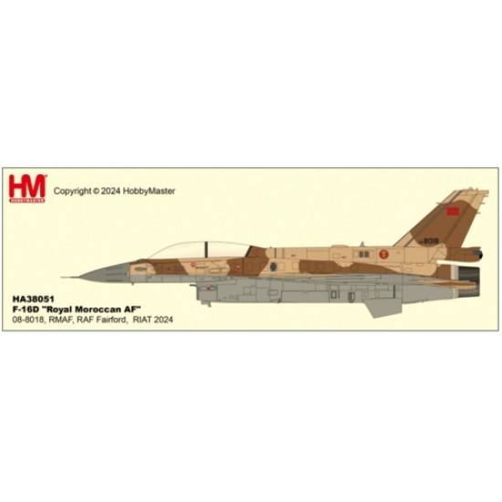 HA38051 - 1/72 F-16D ROYAL MOROCCAN AF - 08-8018, RMAF, RAF FAIRFORD, RIAT 2024 HA38051 - 1/72 F-16D ROYAL MOROCCAN AF - 08-8018, RMAF, RAF FAIRFORD, RIAT 2024