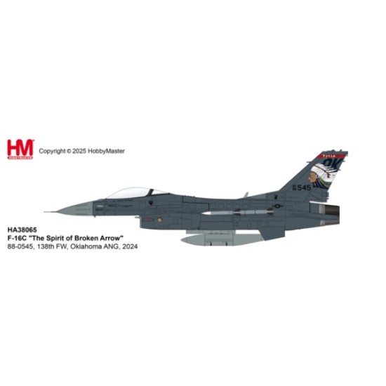 HA38065 - 1/72 F-16C THE SPIRIT OF BROKEN ARROW 88-0545, 138TH FW, OKLAHOMA ANG, 2024 HA38065 - 1/72 F-16C THE SPIRIT OF BROKEN ARROW 88-0545, 138TH FW, OKLAHOMA ANG, 2024