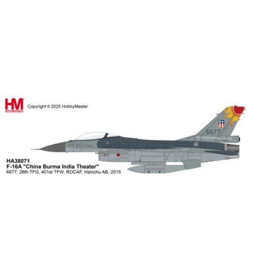 HA38071 - 1/72 F-16A CHINA BURMA INDIA THEATER 6677 - 26TH TFG, 401ST TFW, ROCAF, HSINCHU AB, 2015 HA38071 - 1/72 F-16A CHINA BURMA INDIA THEATER 6677 - 26TH TFG, 401ST TFW, ROCAF, HSINCHU AB, 2015