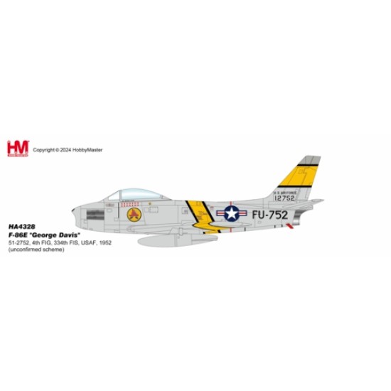 HA4328 - 1/72F-86E GEORGE DAVIS - 51-2752, 4TH FIG, 334TH FIS, USAF, 1952 (UNCONFIRMED SCHEME)