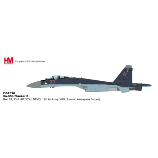 HA5712 - 1/72 SU-35S FLANKER E RED 03/RF-95242, 23RD IAP, 303RD DPVO,  11TH AIR ARMY, VKS