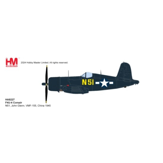 HA8227 - 1/48 F4U-4 CORSAIR N51, JOHN GLENN, VMF-155, CHINA 1945 HA8227 - 1/48 F4U-4 CORSAIR N51, JOHN GLENN, VMF-155, CHINA 1945