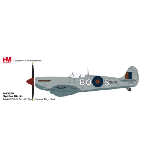 HA8328 - 1/48 SPITFIRE MK IXC, MA466/BQ-S, NO. 451 (RAAF) SQN., CORSICA, MAY 1944 HA8328 - 1/48 SPITFIRE MK IXC, MA466/BQ-S, NO. 451 (RAAF) SQN., CORSICA, MAY 1944