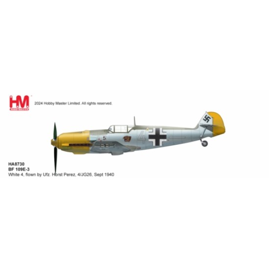 HA8730 - 1/48 BF 109E-3 UFZ. HORST PEREZ WHITE 4, 4/JG 26 - SEPTEMBER 1940