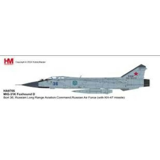 HA9705 - 1/72 MIG-31K FOXHOUND D BORT 36, RUSSIAN LONG RANGE AVIATION COMMAND, RUSSIAN AIR FORCE WITH KH-47 MISSILE