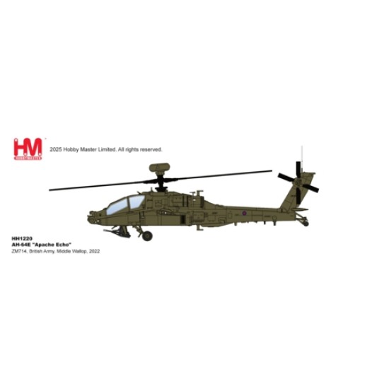 HH1220 - 1/72 AH-64E APACHE ECHO - ZM714, BRITISH ARMY, MIDDLE WALLOP, 2022 UK CORE RANGE