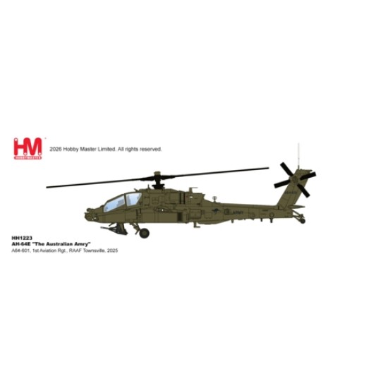HH1223 - 1/72 AH-64E THE AUSTRALIAN ARMY, A64-601, 1ST AVIATION RGT.,  RAAF TOWNSVILLE, 2025