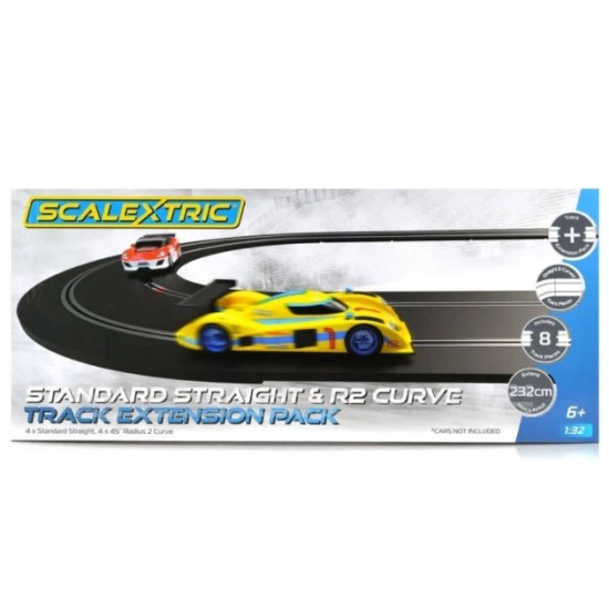 SCALEXTRIC STRAIGHT AND R2 CURVES TRACK EXTENSION PACK C8198