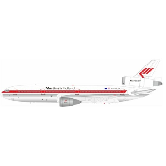 1/200 DC-10-30 MARTINAIR HOLLAND PH-MCO POLISHED WITH STAND