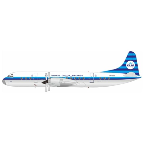 1/200 KLM - ROYAL DUTCH AIRLINES LOCKHEED L-188C ELECTRA PH-LLC WITH STAND