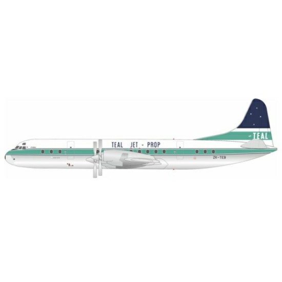 1/200 TEAL - TASMAN EMPIRE AIRWAYS LOCKHEED L-188C ELECTRA ZK-TEB WITH STAND