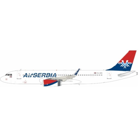 IF320JU0924 - 1/200 AIR SERBIA  AIRBUS A320-232 YU-APO WITH STAND MAP