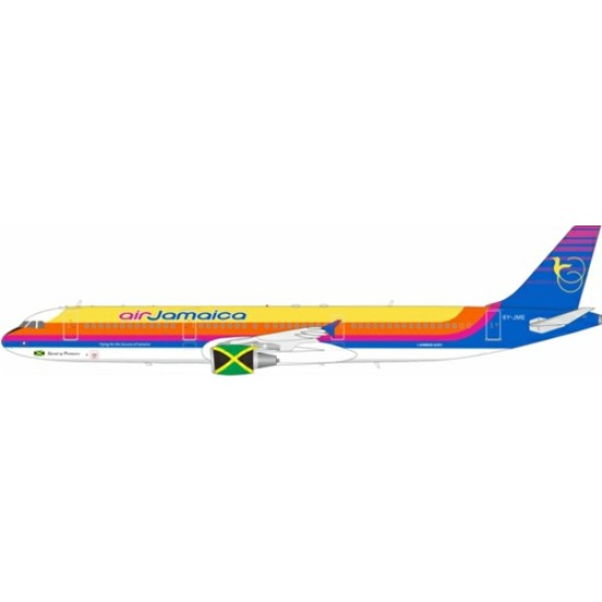 1/200 AIR JAMAICA AIRBUS A321-211 6Y-JME WITH STAND