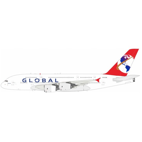 1/200 GLOBAL AIRLINES (HI FLY MALTA) AIRBUS A380-841 9H-GLOBL WITH STAND