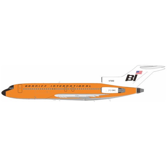 1/200 BRANIFF INTERNATIONAL 727-162 N7282 - ORANGE WITH STAND